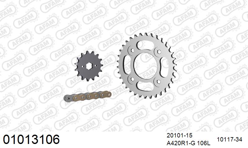 AFAM Reinforced Chain & Steel Sprocket Kit, 420 (OE Pitch) – Honda MSX 125 Grom 2013–2020