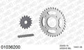 AFAM Reinforced Chain & Steel Sprocket Kit, 530 (OE Pitch) - Plain Steel 96 link Reinforced chain, 16T steel/36T Steel sprockets