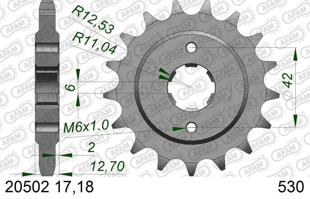 AFAM Reinforced Chain & Steel Sprocket Kit, 530 (OE Pitch)