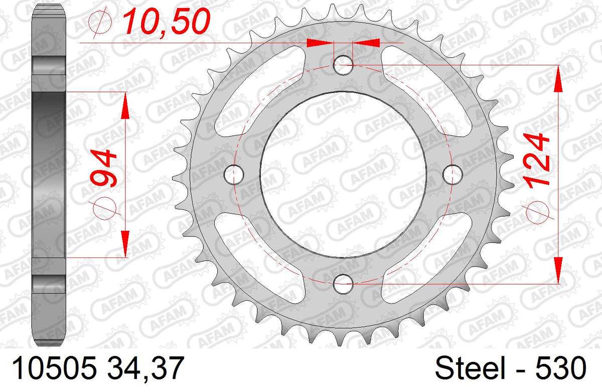 AFAM Reinforced Chain & Steel Sprocket Kit, 530 (OE Pitch)