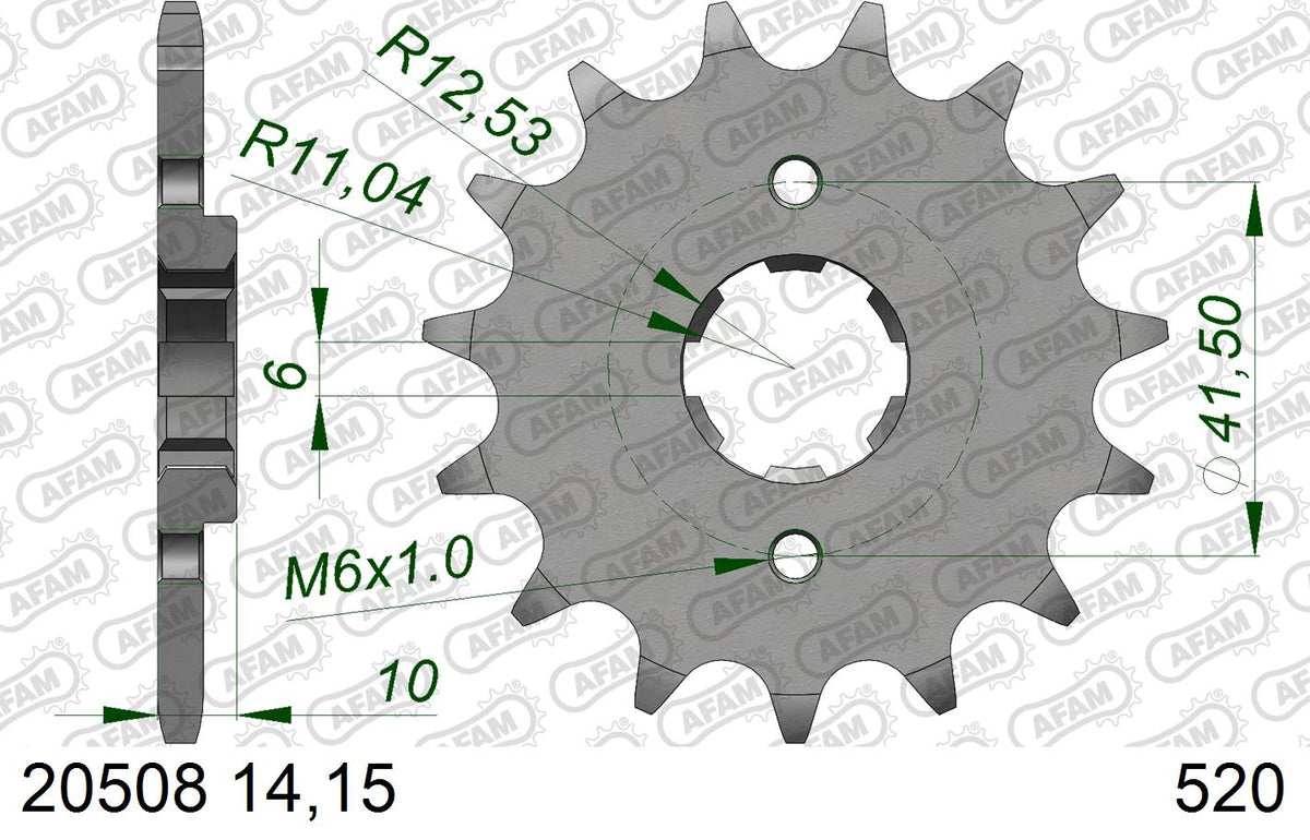 AFAM XS-ring Extra Reinforced Chain & Steel Sprocket Kit, 520 (OE Pitch) - Plain Steel 108 link XS-ring Extra Reinforced chain, 15T steel/45 – Honda NX 500 J 1988 / Honda NX650 Dominator 1988
