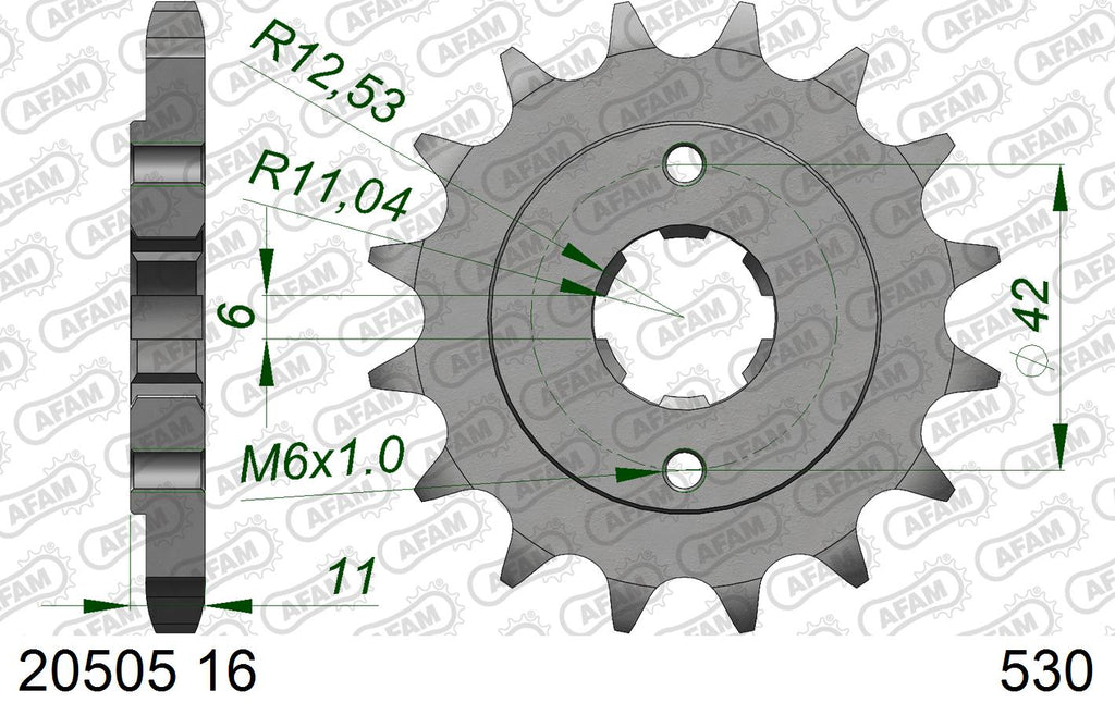 AFAM XS-ring Extra Reinforced Chain & Steel Sprocket Kit, 530 (OE Pitch) - Plain Steel 104 link XS-ring Extra Reinforced chain, 16T steel/39 – Honda CB650 / C 1980–1981