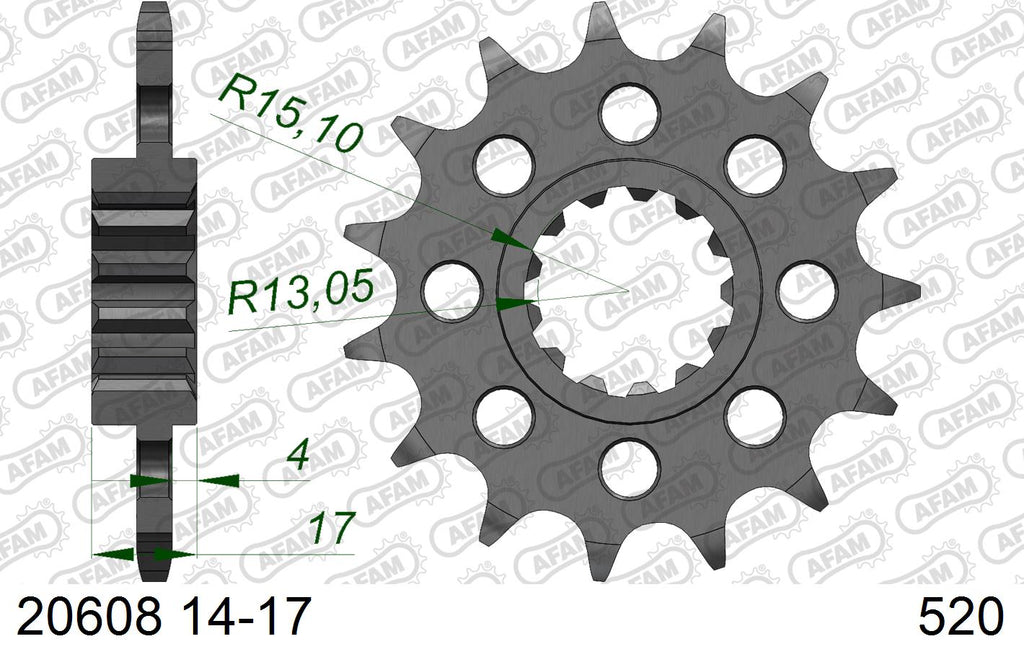 AFAM XS-ring Hyper reinforced Chain & Alu Sprocket Kit, 520 conversion - Gold 114 link XS-ring Hyper reinforced chain, 16T steel/43T Alu spr – Honda CB900 Hornet 2002–2006