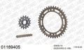 AFAM XS-ring Hyper reinforced Chain & Alu Sprocket Kit, 520 conversion - Gold 106 link XS-ring Hyper reinforced chain, 16T steel/40T Alu spr – Honda VTR1000 SP 2 2002–2006