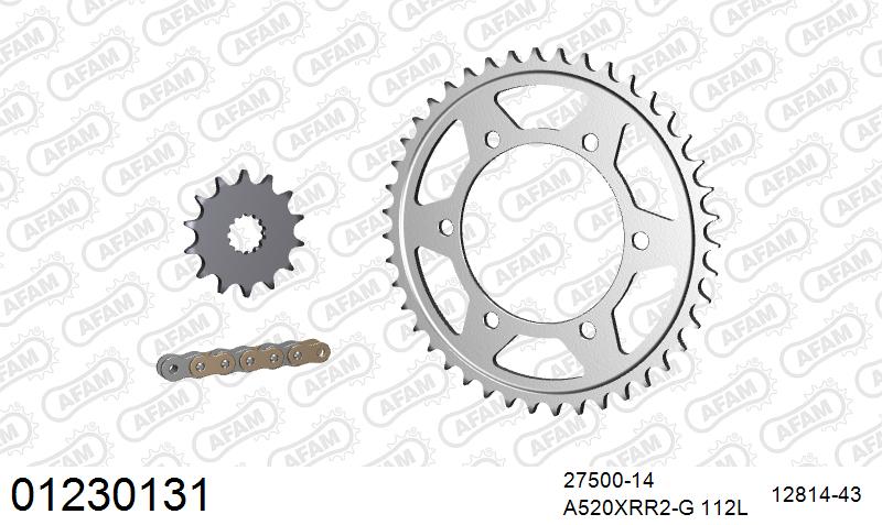 AFAM Xs-Ring Reinforced Plus Chain & Steel Sprocket Kit, 520 (OE Pitch) – Yamaha MT-03 2016–2026 / Yamaha YZF-R3 2015–2026