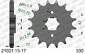 AFAM Reinforced Chain & Steel Sprocket Kit, 530 (OE Pitch) - Plain Steel 102 link Reinforced chain, 16T steel/44T Steel sprockets