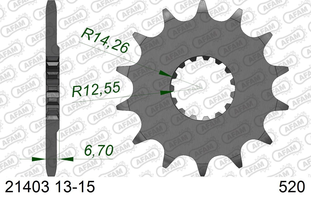 AFAM Xs-Ring Reinforced Plus Chain & Steel Sprocket Kit, 520 (OE Pitch) - Gold 98 link Xs-Ring Reinforced Plus chain, 14T steel/38T Steel sp – Yamaha YFZ450 ATV 2009–2026