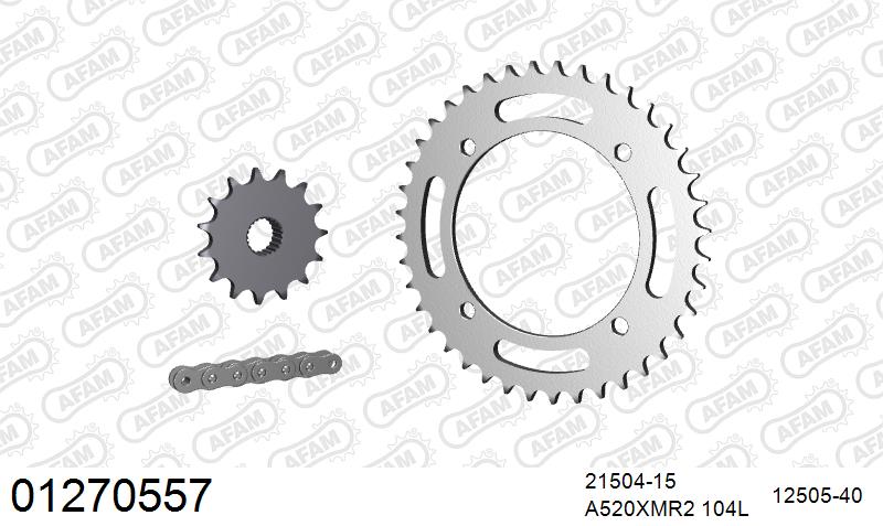 AFAM XS-ring Extra Reinforced Chain & Steel Sprocket Kit, 520 (OE Pitch) – Yamaha XTZ600Z Tenere 1987–1985