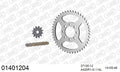 AFAM Reinforced Chain & Steel Sprocket Kit, 420 (OE Pitch) - Gold 114 link Reinforced chain, 12T steel/46T Steel sprockets