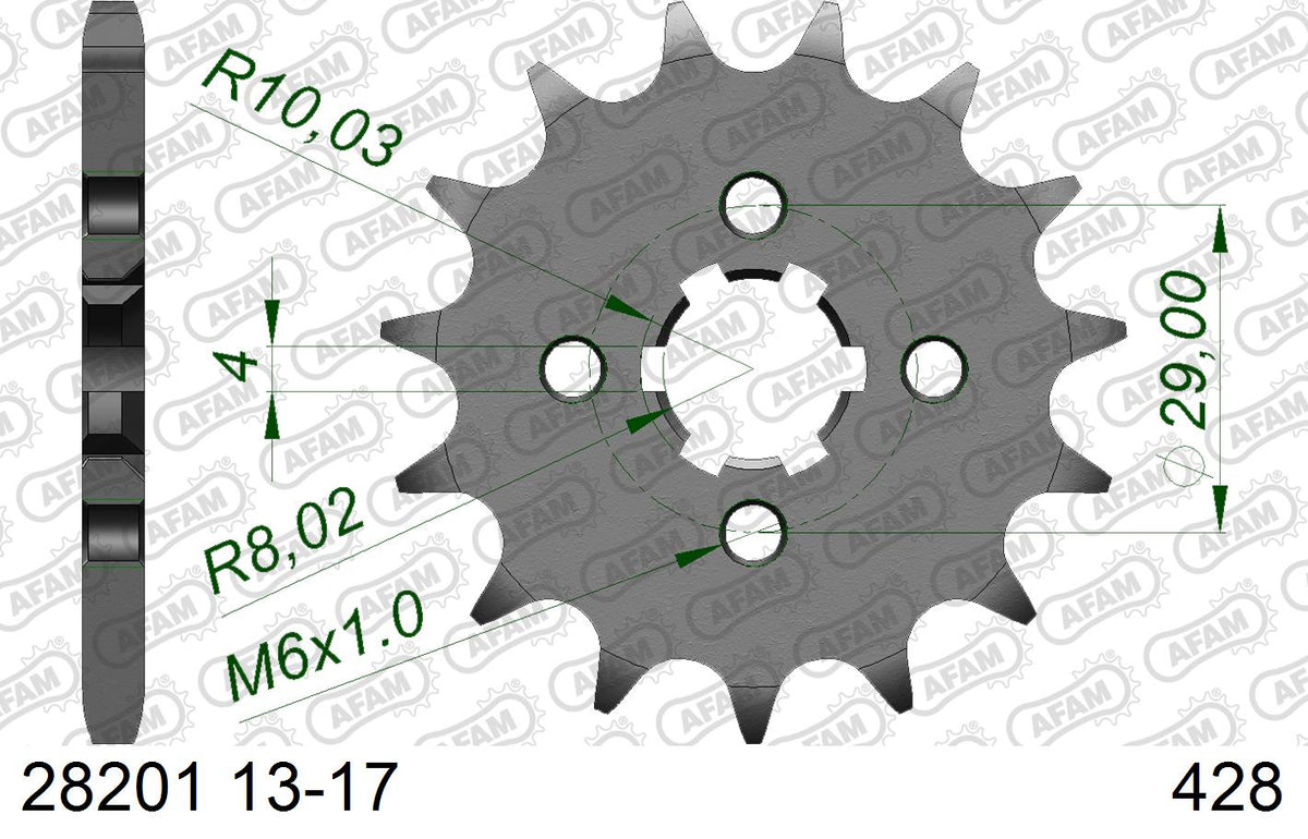 AFAM Xs-Ring Reinforced Chain & Steel Sprocket Kit, 428 (OE Pitch) – Suzuki GSX-R125/ GSX-S125 2017–2026