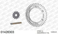 AFAM Xs-Ring Reinforced Plus Chain & Steel Sprocket Kit, 520 (OE Pitch) - Gold 114 link Xs-Ring Reinforced Plus chain, 14T steel/43T Steel s