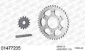 AFAM XS-ring Extra Reinforced Chain & Steel Sprocket Kit, 530 (OE Pitch) - Plain Steel 112 link XS-ring Extra Reinforced chain, 15T steel/42