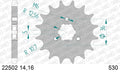 AFAM Reinforced Chain & Steel Sprocket Kit, 530 (OE Pitch) - Plain Steel 108 link Reinforced chain, 16T steel/43T Steel sprockets – Suzuki GT750 J/K/L/M/A/B 1974–1977