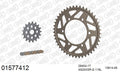 AFAM XS-ring super reinforced Chain & Alu Sprocket Kit, 520 conversion - Gold 116 link XS-ring super reinforced chain, 17T steel/45T Alu spr – Suzuki GSX-R750 2011–2017
