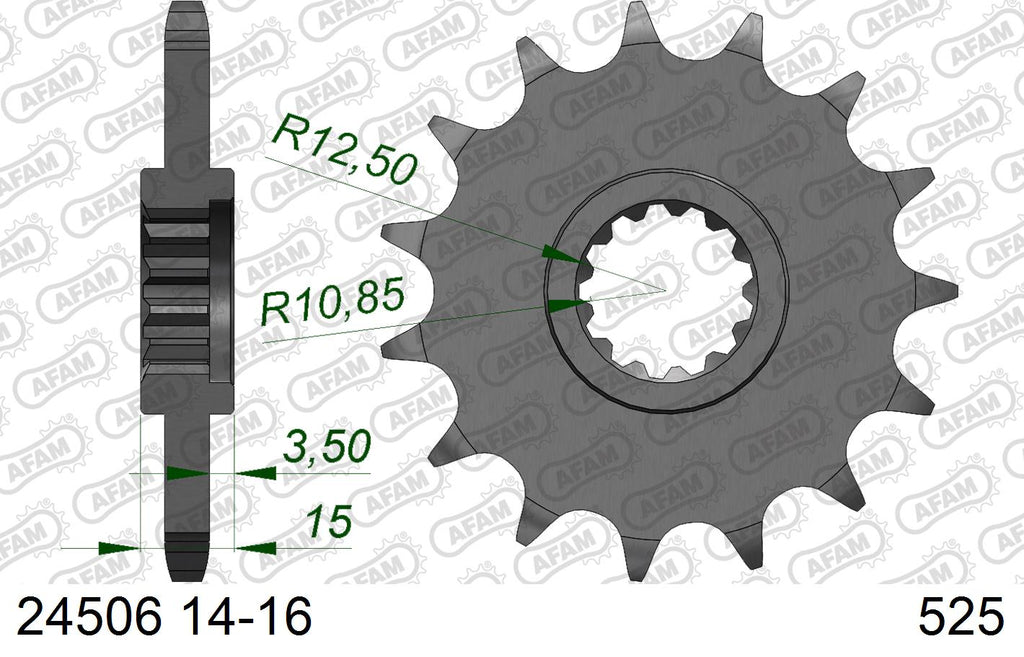 AFAM XS-ring Extra Reinforced Chain & Steel Sprocket Kit, 525 (OE Pitch) - Plain Steel 108 link XS-ring Extra Reinforced chain, 15T steel/40 – Kawasaki ZX-6R 1995–1997