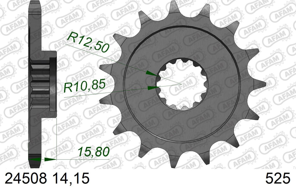 AFAM XS-ring Extra Reinforced Chain & Steel Sprocket Kit, 525 (OE Pitch) - Plain Steel 108 link XS-ring Extra Reinforced chain, 15T steel/40 – Kawasaki ZX-6R 1998–2001 / Kawasaki ZX-6R A1 2002