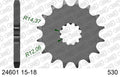 AFAM Reinforced Chain & Steel Sprocket Kit, 530 (OE Pitch) - Plain Steel 112 link Reinforced chain, 16T steel/49T Steel sprockets