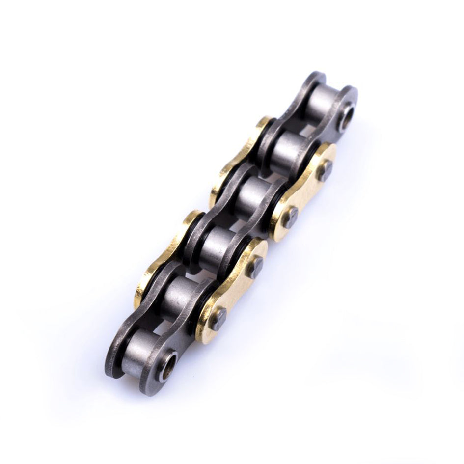 AFAM Xs-Ring Reinforced Plus Chain & Alu Sprocket Kit, 520 (OE Pitch) - Gold 112 link Xs-Ring Reinforced Plus chain, 13T steel/48T Alu sproc