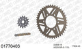 AFAM XS-ring super reinforced Chain & Alu Sprocket Kit, 520 (OE Pitch) - Gold 110 link XS-ring super reinforced chain, 15T steel/43T Alu spr