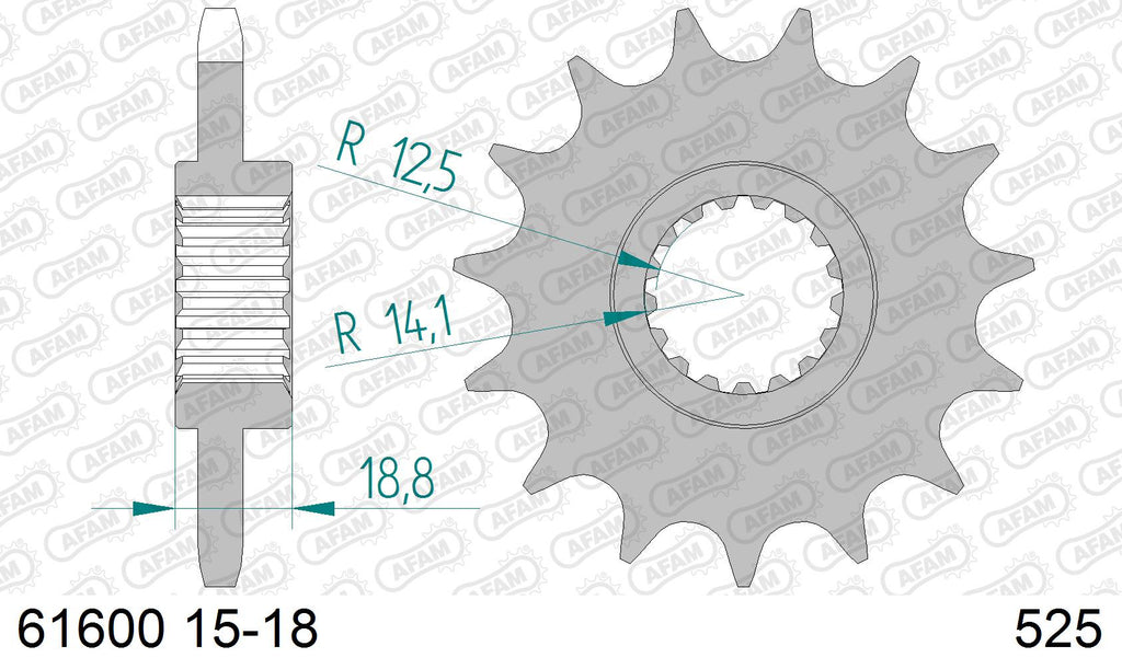 AFAM XS-ring Hyper reinforced Chain & Steel Sprocket Kit, 525 (OE Pitch) - Gold 112 link XS-ring Hyper reinforced chain, 17T steel/45T Steel