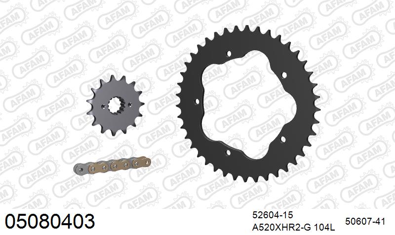 AFAM XS-ring Hyper reinforced Chain & Steel Sprocket Kit, 520 conversion PCD2 – Ducati Monster 800 S2R 2005–2007