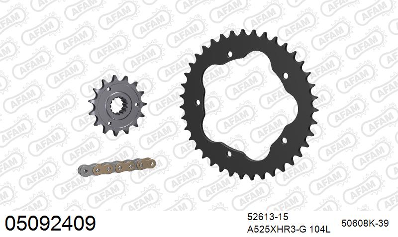 AFAM XS-ring Hyper reinforced Chain & Steel Sprocket Kit, 525 conversion PCD2 – Ducati Monster 1100 / S 2009–2010 / Ducati Monster 1100 Evo 2011–2013