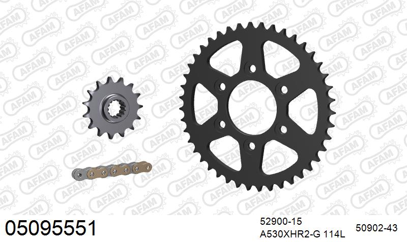 AFAM XS-ring Hyper reinforced Chain & Steel Sprocket Kit, 530 (OE Pitch) – Ducati Multistrada 1200 Enduro 2016–2018 / Ducati Multistrada 1260 Enduro 2019–2020