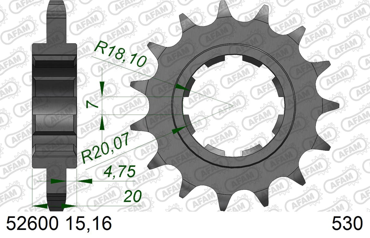 AFAM XS-ring Extra Reinforced Chain & Alu Sprocket Kit, 530 conversion - Plain Steel 102 link XS-ring Extra Reinforced chain, 15T steel/33T