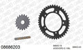 AFAM XS-ring super reinforced Chain & Steel Sprocket Kit, 530 (OE Pitch) - Gold 108 link XS-ring super reinforced chain, 19T steel/43T Steel – Triumph Sprint RS (955cc) 2000