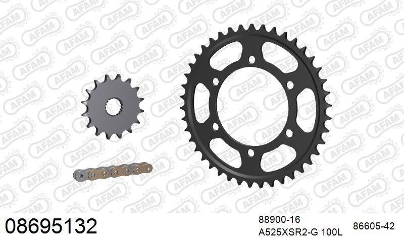 AFAM XS-ring super reinforced Chain & Steel Sprocket Kit, 525 (OE Pitch) – Triumph Bonneville Bobber (1200cc) 2020–2023 / Triumph Thruxton / R / RS (1200cc) 2016–2026