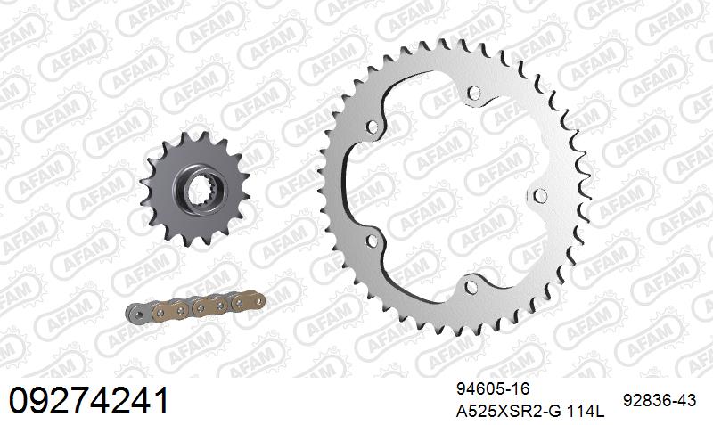 AFAM XS-ring super reinforced Chain & Steel Sprocket Kit, 525 (OE Pitch) – MV Agusta F3 675 2013–2018