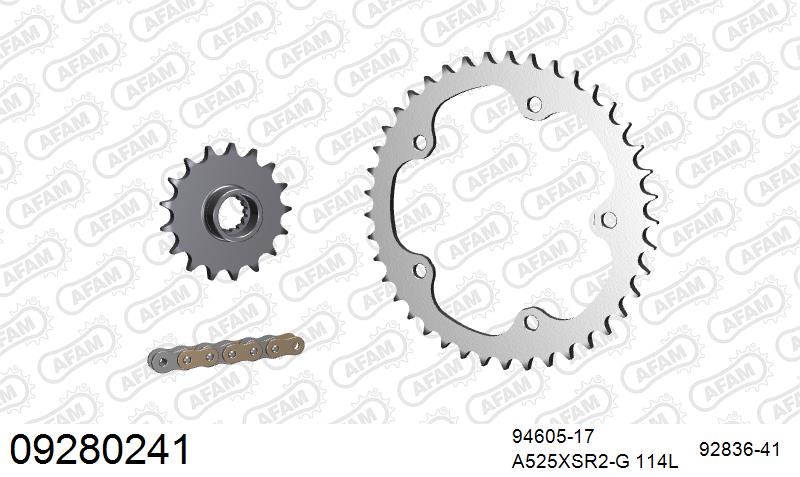 AFAM XS-ring super reinforced Chain & Steel Sprocket Kit, 525 (OE Pitch) – MV Agusta F3 800 2013–2016