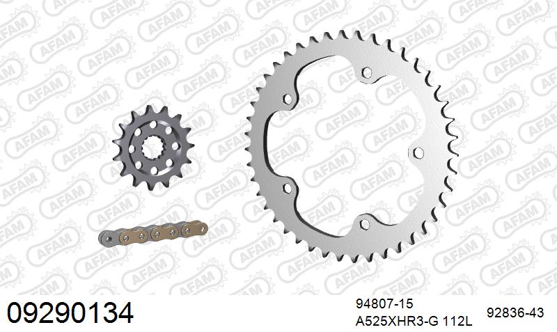 AFAM XS-ring Hyper reinforced Chain & Steel Sprocket Kit, 525 (OE Pitch) – MV Agusta 1090 Brutale 2012–2016