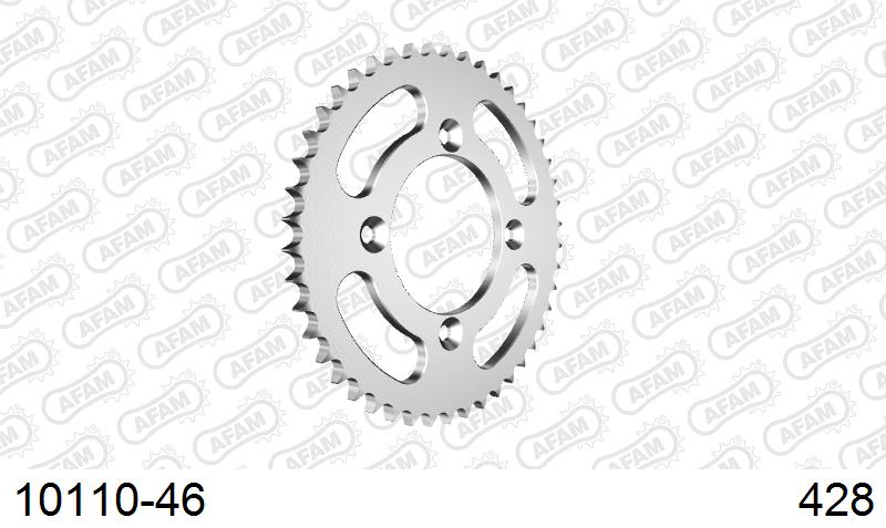 AFAM Rear Sprocket, 428 (OE Pitch), Steel - 46T (orig size) (10110-46)