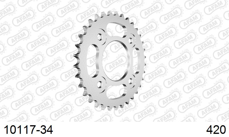 AFAM Rear Sprocket, 420 (OE Pitch), Steel - 34T (orig size)