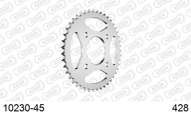AFAM Rear Sprocket, 428 (OE Pitch), Steel - 45T (orig size) – Honda CG125 2004–2008