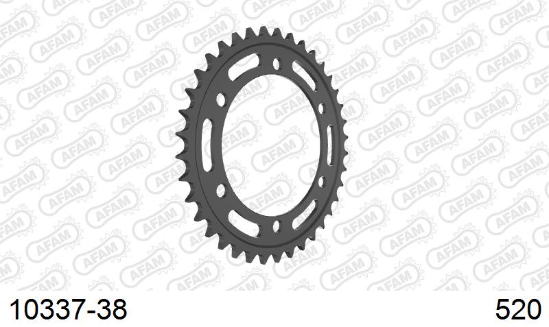 AFAM Rear Sprocket, 520 (OE Pitch), Steel - 38T, 110 links reqd
