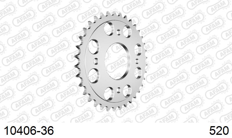 AFAM Rear Sprocket, 520 (OE Pitch), Steel - 36T (orig size) – Honda CB400N Super Dream 1981–1983 / Honda CM400A / T / TZ 1981–1983