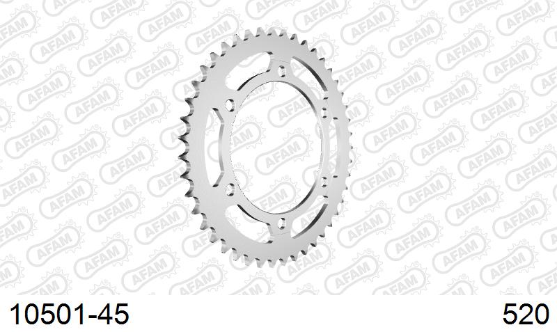 AFAM Rear Sprocket, 520 (OE Pitch), Steel - 45T, 110 links reqd (10501-45)
