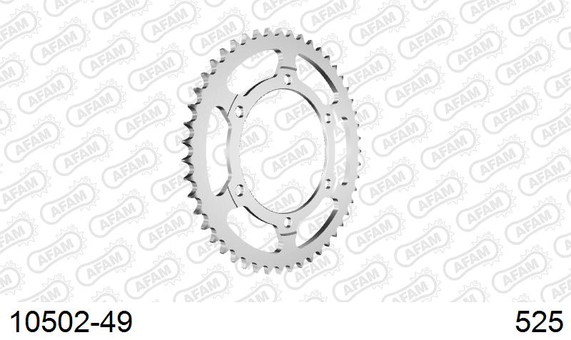 AFAM Rear Sprocket, 525 (OE Pitch), Steel - 49T, 120 links reqd