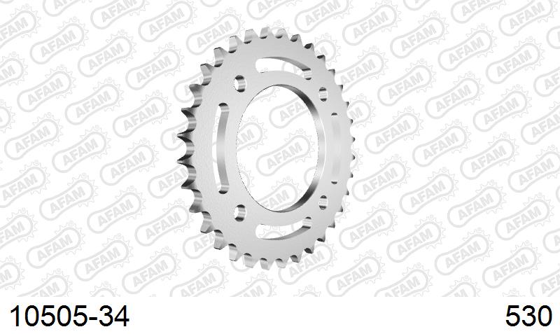 AFAM Rear Sprocket, 530 (OE Pitch), Steel - 34T (orig size)