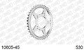 AFAM Rear Sprocket, 530 (OE Pitch), Steel - 45T, 108 links reqd (10605-45)