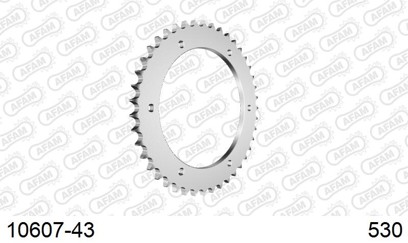 AFAM Rear Sprocket, 530 (OE Pitch), Steel - 43T (orig size) (10607-43)