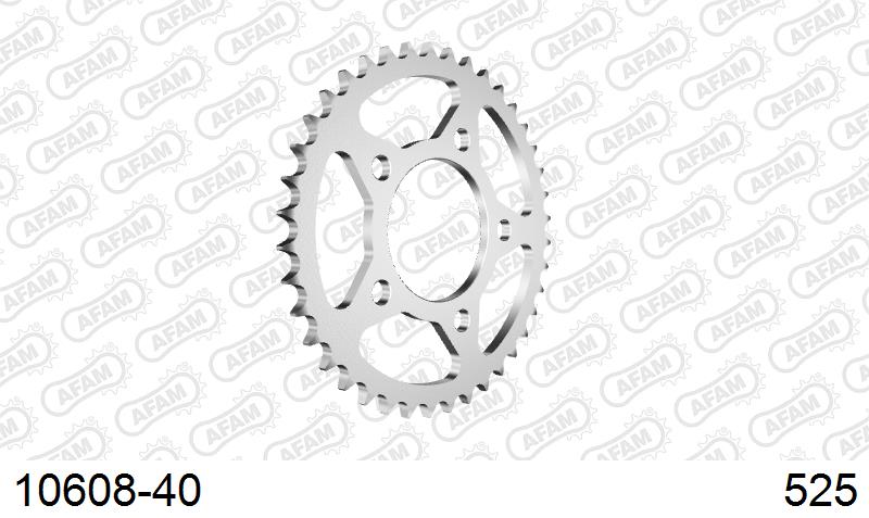 AFAM Rear Sprocket, 525 (OE Pitch), Steel - 40T (orig size) (10608-40)