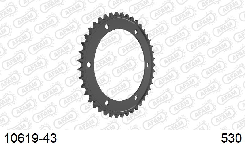 AFAM Rear Sprocket, 530 (OE Pitch), Steel - 43T (orig size) – Honda Crossrunner 800 2011–2014 / Honda VFR800 Vtec 2002–2013