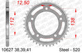 AFAM Rear Sprocket, 520 (OE Pitch), Steel - 38T (orig size) – Honda Forza 750 2021–2023 / Honda X-ADV (750cc) 2017–2026