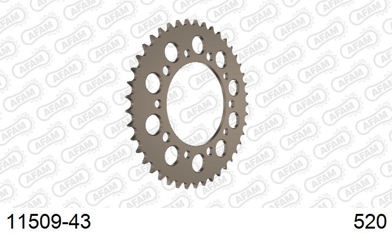 AFAM Rear Sprocket, 520 conversion, Alu - 43T, 112 links reqd (11509-43)