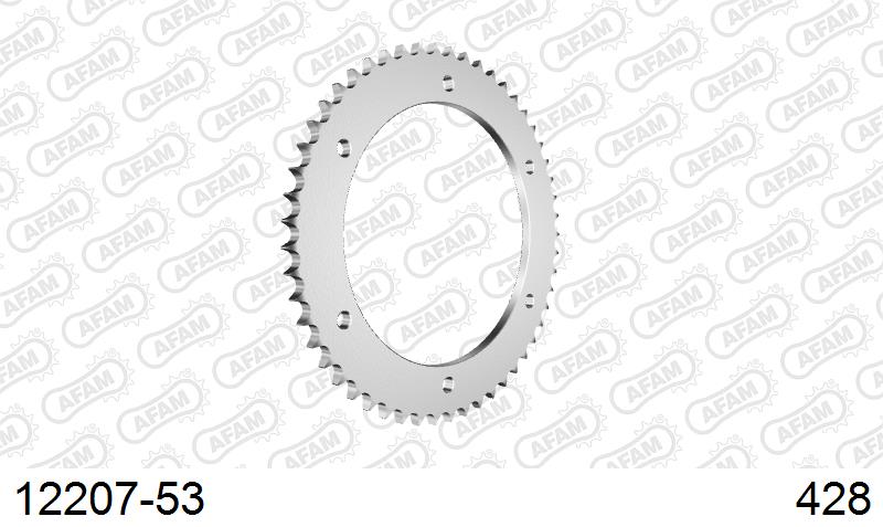 AFAM Rear Sprocket, 428 (OE Pitch), Steel - 53T, 132 links reqd
