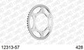 AFAM Rear Sprocket, 428 (OE Pitch), Steel - 57T (orig size) – Yamaha TDR125 1994–2002