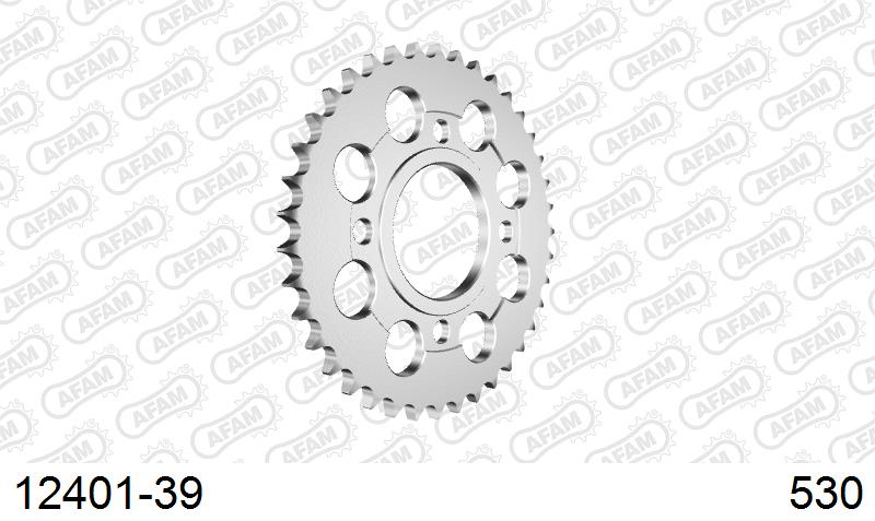 AFAM Rear Sprocket, 530 (OE Pitch), Steel - 39T (orig size) (12401-39)